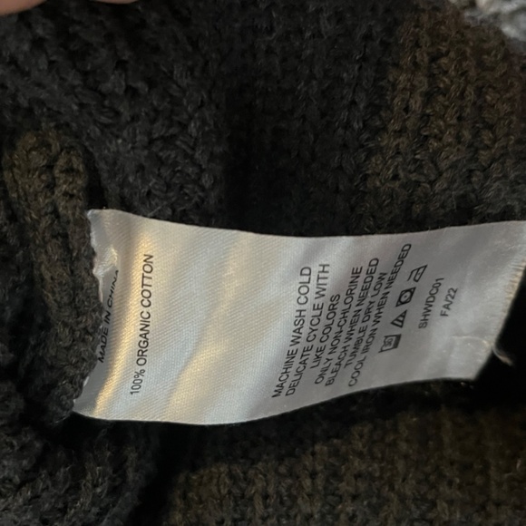 Quince 100% Organic Cotton Fisherman Crew Sweater - Women's Medium - Charcoal - Picture 4 of 8